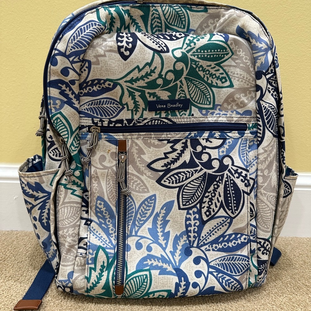 Vera Bradley Blue and Green Patterned Backpack